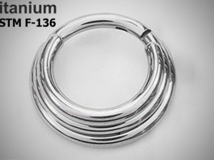 Кликер 1.2мм Три кольца из титана ASTM F-136