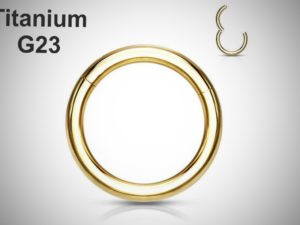 Кольцо-кликер 1.6мм Gold из титана