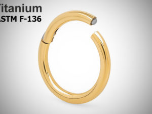 Кольцо-кликер 1.0мм Gold из титана ASTM F-136