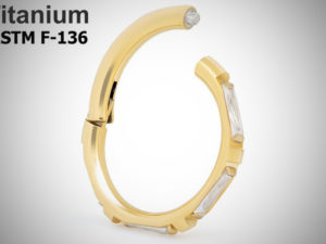 Кольцо-кликер 1.2мм Eveline Gold из титана ASTM F-136
