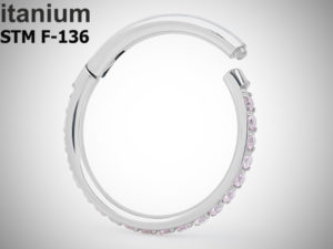 Кольцо-кликер 1.2мм Twilight Pink из титана ASTM F-136