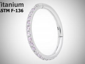 Кольцо-кликер 1.2мм Twilight Pink из титана ASTM F-136