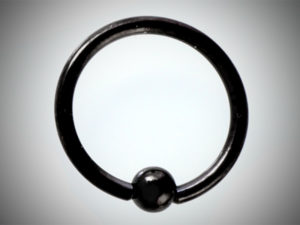 Кольцо 1.2мм Black из стали с шариком 3мм