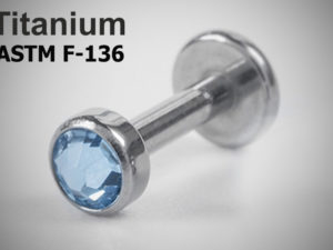 Лабрет 1.2мм Aqua 4мм из титана ASTM F-136