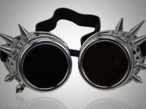 Очки Гогглы Киберпанк с шипами silver