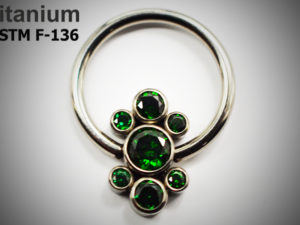 Кольцо 1.2мм 7k Green из титана ASTM F-136