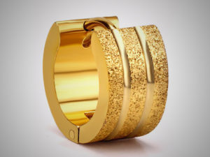 Cерьга-кольцо 1.0мм из стали Gold