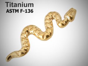 Накрутка 1.2мм Змея Gold из титана ASTM F-136