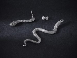 Cерьги-гвоздики (пара) Змеи №1